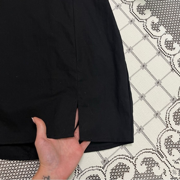 NWT Haute Monde Black Mini Dress – Lace-Up Back size Large - Picture 2 of 8